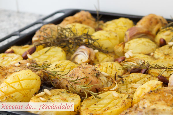 Receta de asado de pollo con patatas