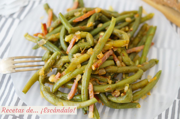 Receta de judias verdes con jamon