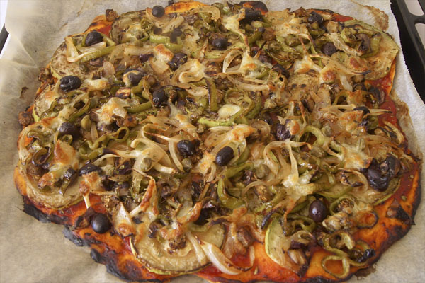 Receta de pizza vegetariana