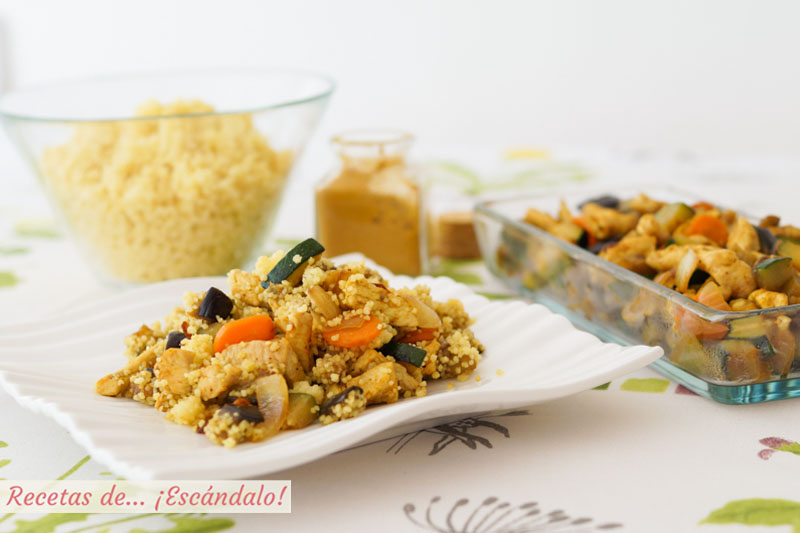 Cous cous o cuscus con verduras y pollo