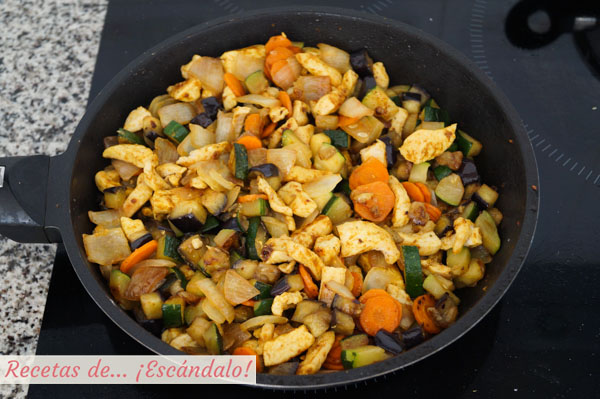 Verduras y pollo para el cous cous