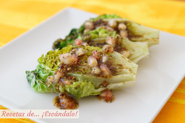 Receta de cogollos a la plancha con salsa de miel y mostaza