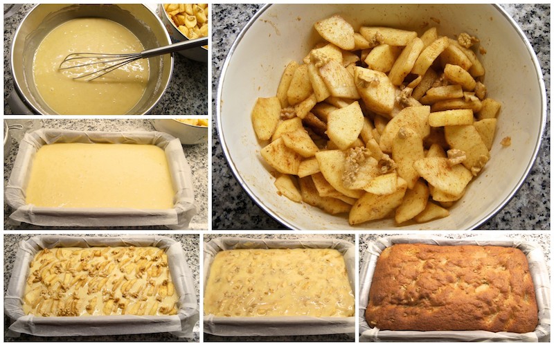 Receta de bizcocho de manzana y nueces, esponjoso y casero