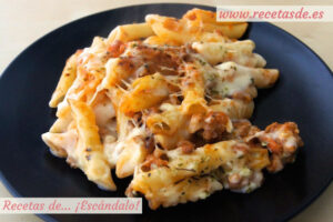 Macarrones al horno gratinados