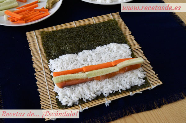 Zanahoria en el maki sushi