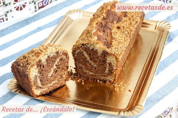 Receta de bizcocho marmolado de yogur y Nutella, muy esponjoso
