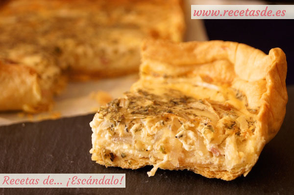 Quiche lorraine con cebolla, la quiche alsacienne