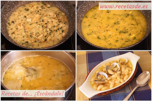 Cómo hacer fabes con almejas. Receta tradicional asturiana