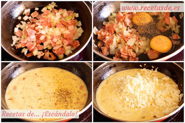 Cómo preparar pizza carbonara con masa de pizza casera