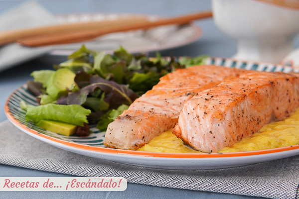 Receta de salmon a la plancha jugoso con salsa cremosa de naranja