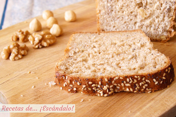 Como hacer la receta de pan de molde integral con semillas y frutos secos casero