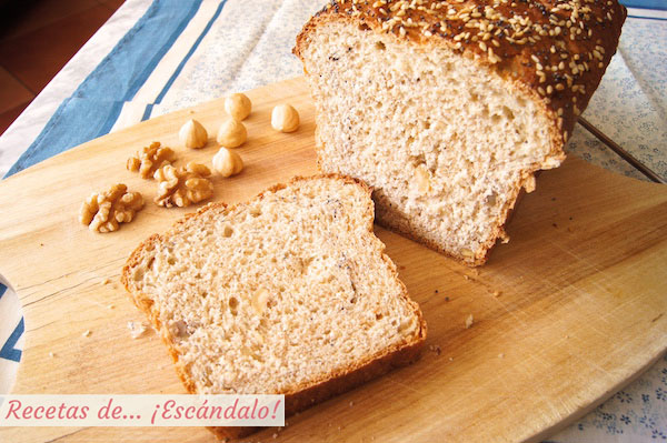 Como hacer pan de molde integral con semillas y frutos secos casero