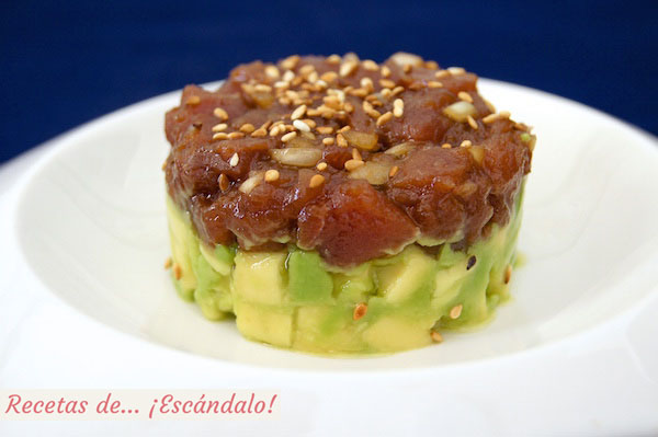 Receta de tartar de atun rojo y aguacate