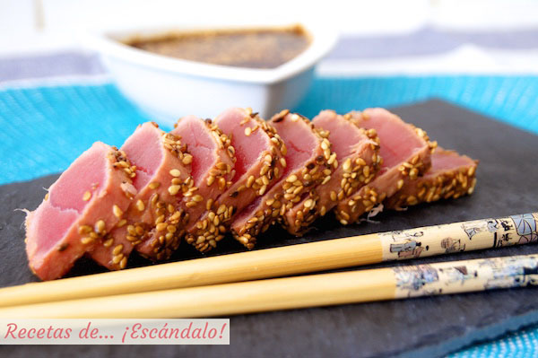 Como hacer la receta de tataki de atun rojo con sesamo