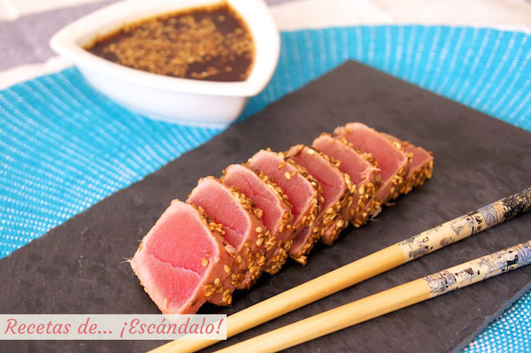 Receta de tataki de atun rojo con sesamo