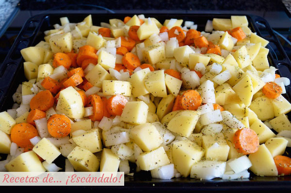Verduras para la paletilla de cordero lechal asada