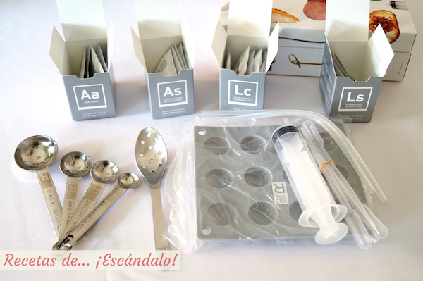 Contenido del kit de gastronomia molecular r-evolution