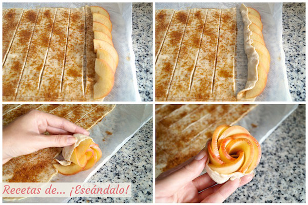 Creando rosas de manzana y hojaldre