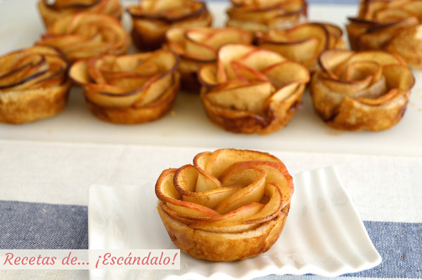 Receta de las rosas de manzana y hojaldre