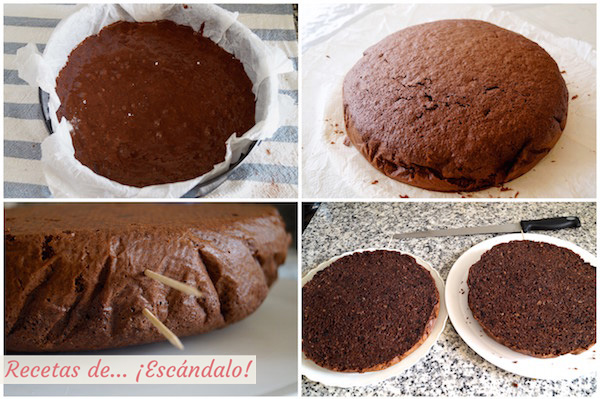 Bizcocho listo para la Tarta Sacher