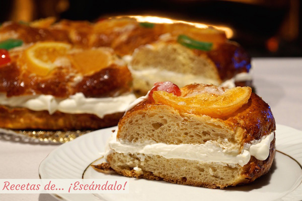 Como hacer roscon de reyes casero. Receta tradicional