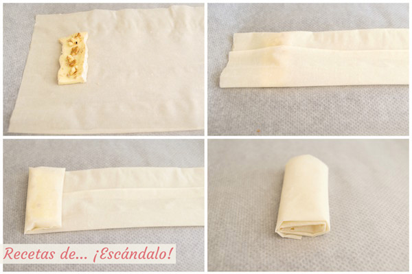 Crujientes de queso brie y pasta filo