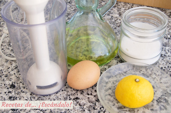 Como hacer mayonesa casera, los ingredientes