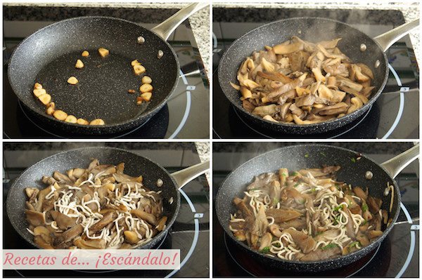 Como hacer setas al ajillo con gulas