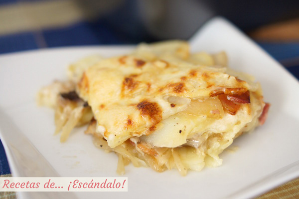 Receta de patatas al horno gratinadas o tartiflette