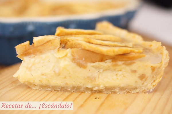 Receta de tarta de manzana con crema pastelera y masa quebrada