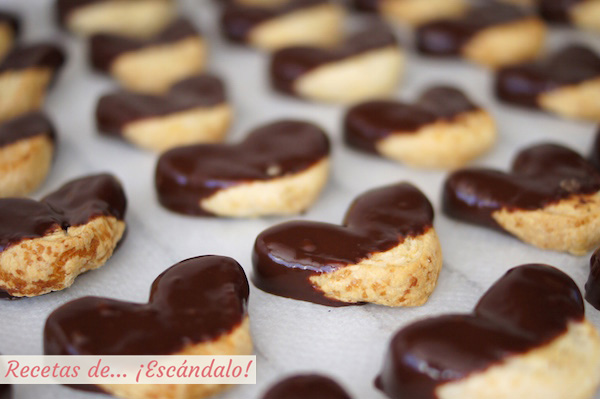 Receta de palmeritas de hojaldre con chocolate