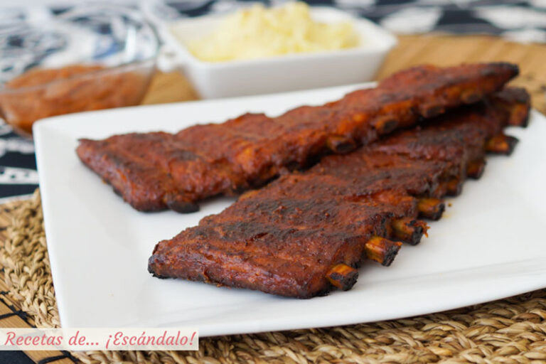 Costillas de cerdo al horno con salsa barbacoa casera