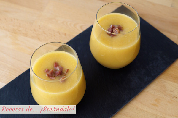 Receta de gazpacho, sopa o crema de melon con jamon
