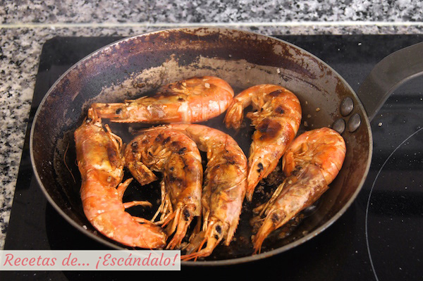 Como hacer la receta de langostinos o gambones a la plancha con limon y sal