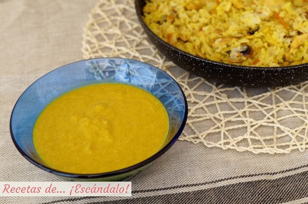 Salsa curry, receta sin nata