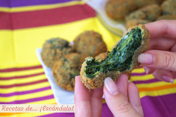 Croquetas de espinacas y piñones, receta para prepararlas caseras