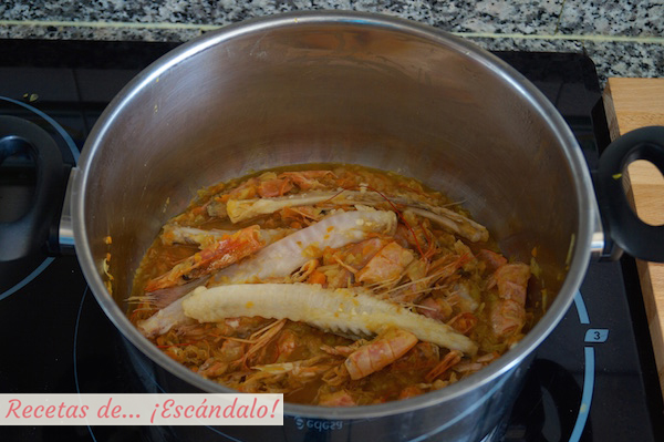 Raspas para el fumet de pescado