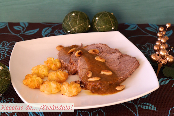 Receta de redondo de ternera en salsa al Oporto