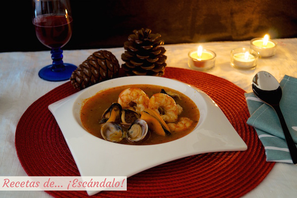 Receta de sopa de marisco facil y casera