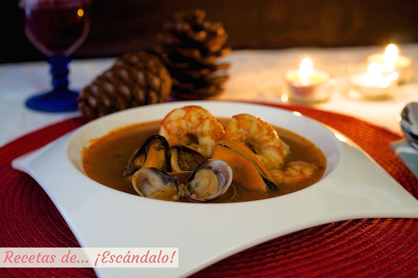 Sopa de marisco, receta facil y casera