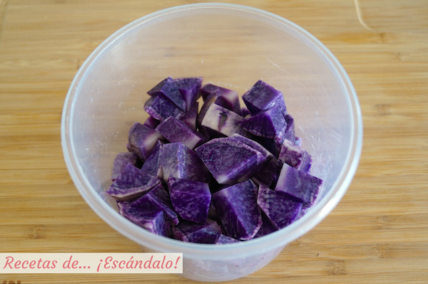 Receta de pure de patata morada