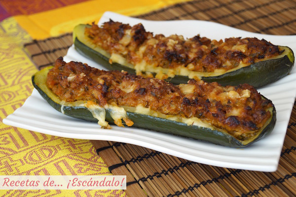 Receta de calabacines rellenos de atun al horno