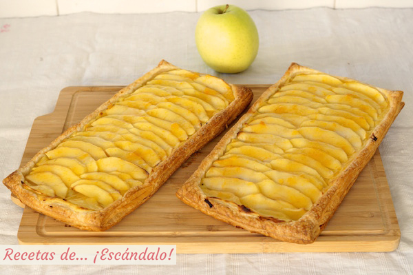 Receta de tarta de manzana casera con hojaldre y crema pastelera