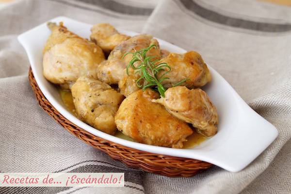 Receta de pollo en salsa al ajillo