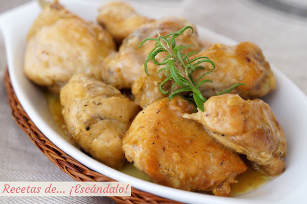 Receta de pollo en salsa al ajillo