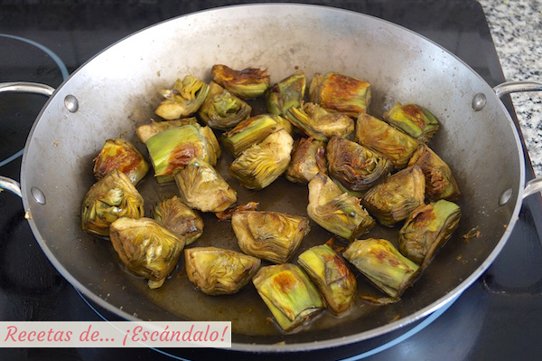 Alcachofas para el arroz con verduras