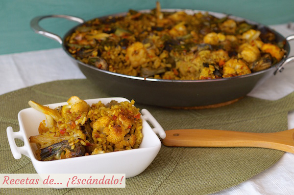 Receta de arroz con verduras o paella de verduras