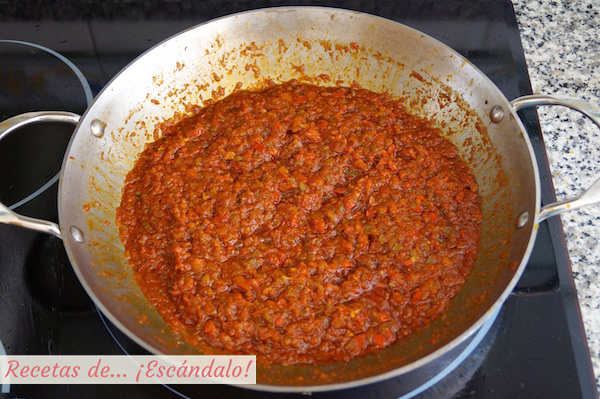 Sofrito de verduras para el arroz con bogavante