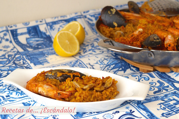 Receta de paella de marisco