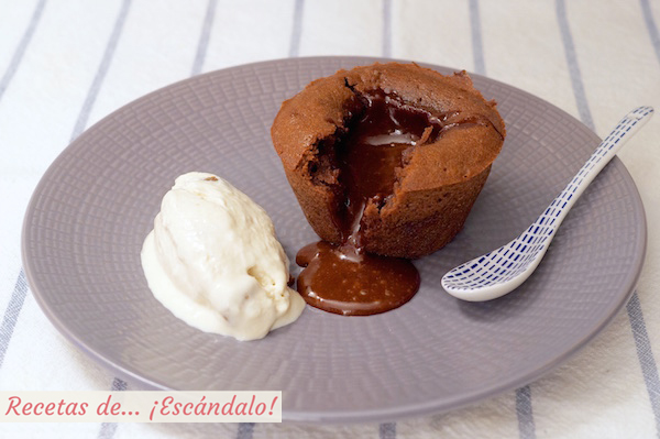 Receta de coulant de chocolate o volcan de chocolate